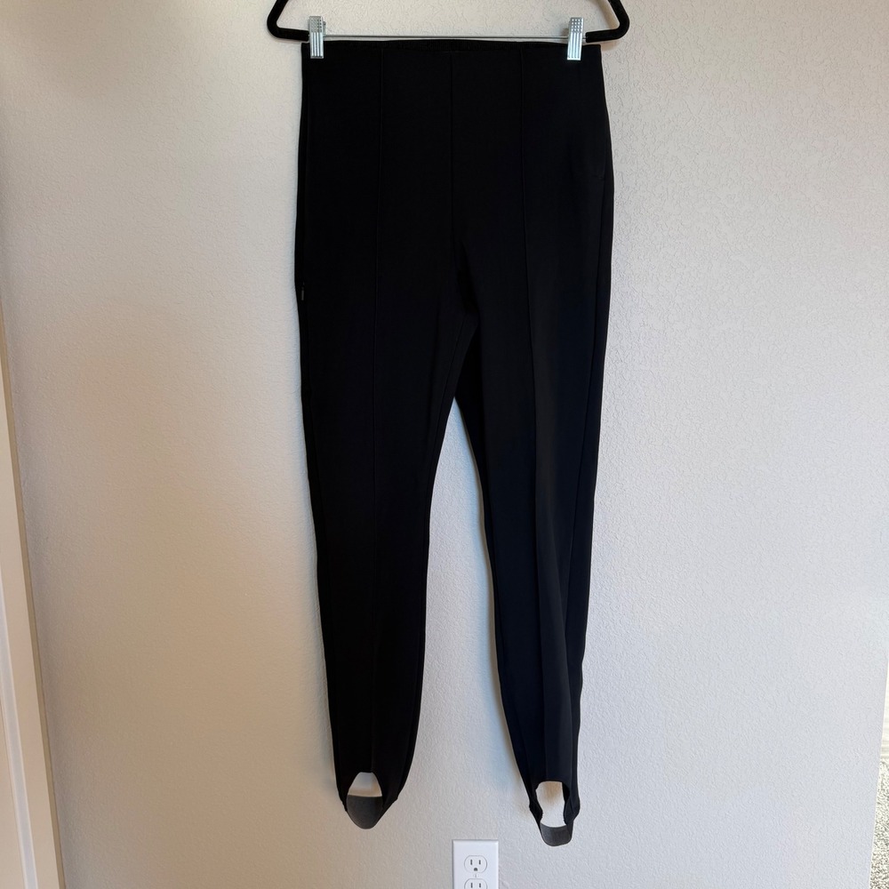 Athleta Butte Peak Stirrup Pants Black High Rise Soft Shell Ski Fleece Lined 10